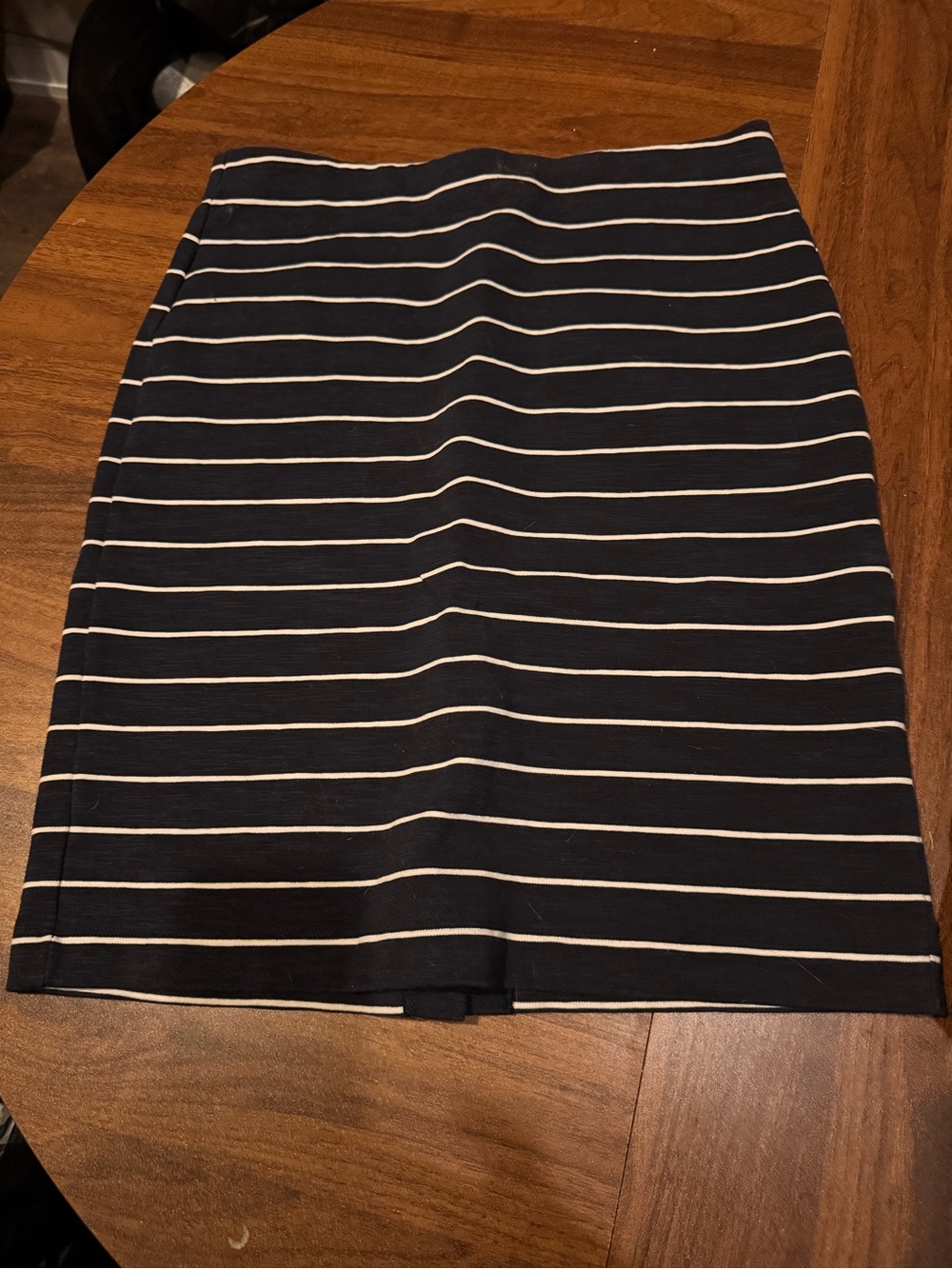 Banana Republic Navy and White Striped Pencil Skirt